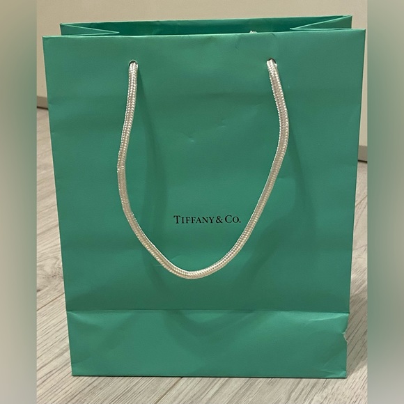TIFFANY & CO.🩵10”x8”x4” BLUE EMPTY PAPER SHOPPING GIFT BAG *See Hole Damage - Picture 3 of 5